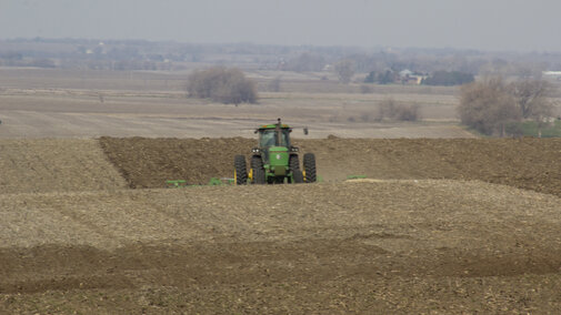 tractor in a field
