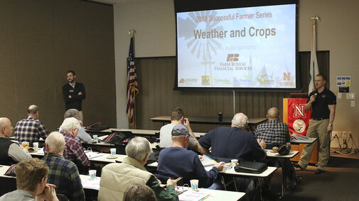 Tyler Williams speaks at one of the 2018 Successful Farmer sessions