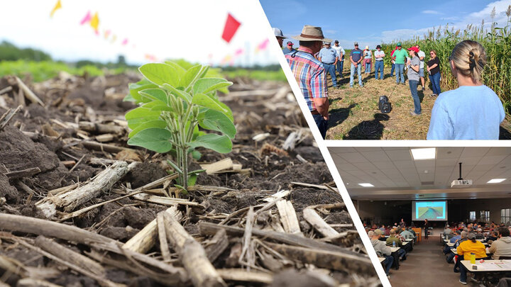 Collage of soil and plant photos