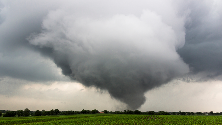 tornado touching down in Wamego, Kansas