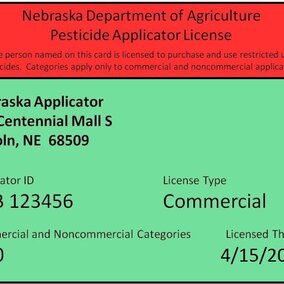 Sample commercial pesticide applicator certificate