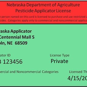 Sample private pesticide applicator certificate