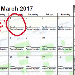 Sample page from the Nebraska Extension Nutrient Management Calendar