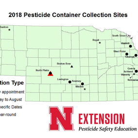 2018 map of agricultural pesticide container recylcing sites