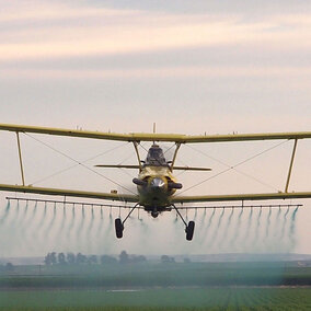 aerial pesticide application from a plane