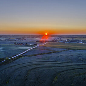 sunset of nebraska farm