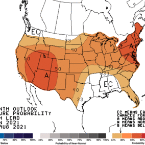 CPC temperature outlook map