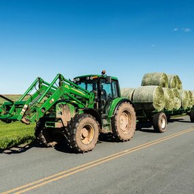 Hay bales on trailer