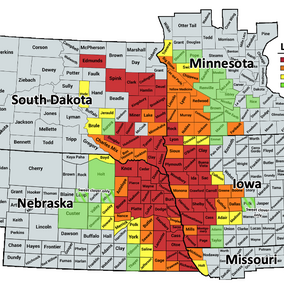 Soybean gall midge infestation map