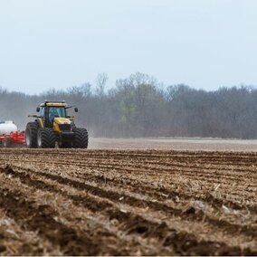 Tractor in field