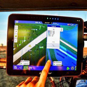 display screen in a combine