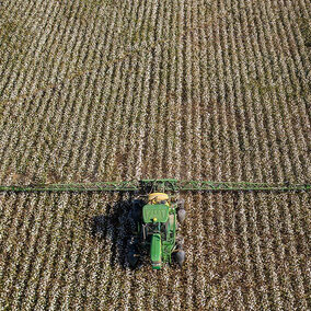 Tractor in field