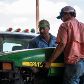 Farm family working