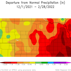 Winter 2021-22 precipitation anomalies graph