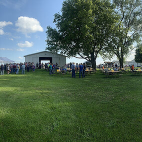 Event attendees in field