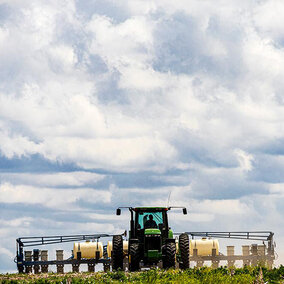 Tractor in field