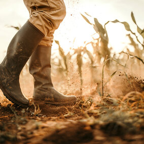 Farmer in field