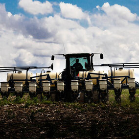 Tractor in field