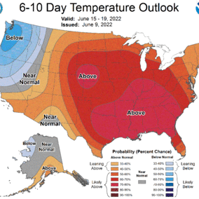 Temperature forecast map