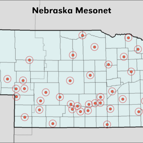 Mesonet location map