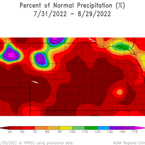 Normal precipitation July to August