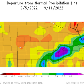 Precipitation anomalies map