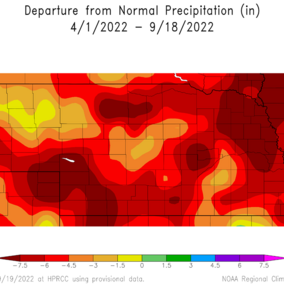 Departure from normal precip 2022