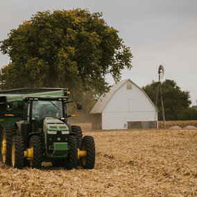 Tractor in field