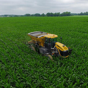 Farm equipment in field
