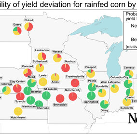 Predicted corn yield 2023 map