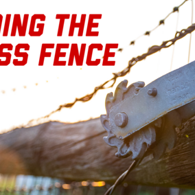 Fence and barbed wire