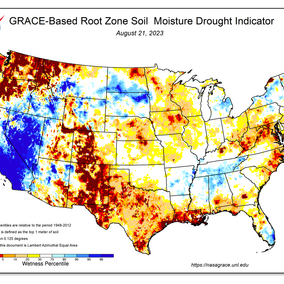 Soil moisture map of US