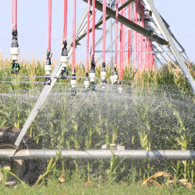 Center pivot in field