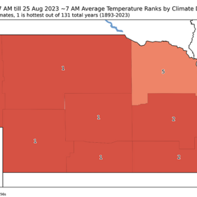 Heat wave temperature map