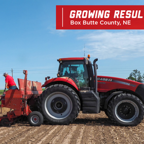 Tractor in on-farm research field