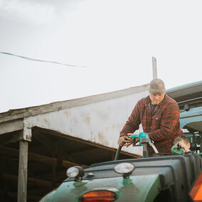Farmer on tractor