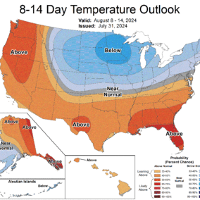 8-14 day temperature outlook map