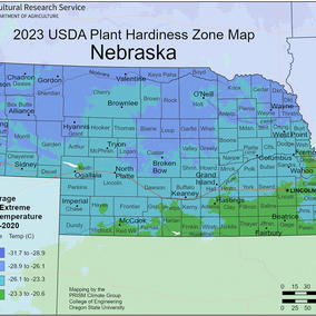 Hardiness zone map for 2023