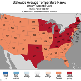 temperature state rankings map