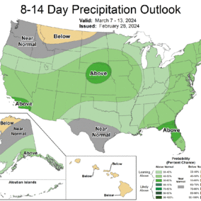 14-day precipitation outlook map