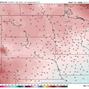 Projected low temperature map