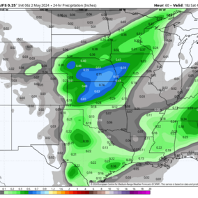 Projected precipitation May 3-4 map