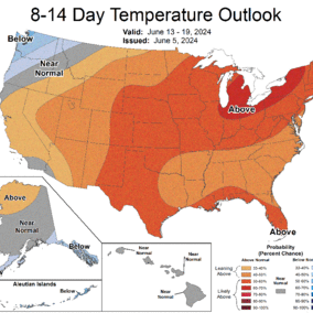 Temperature outlook map