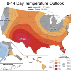 Temperature outlook map