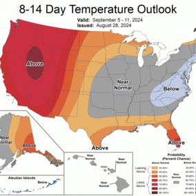 Temperature outlook map