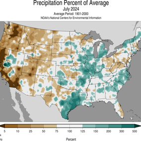 July precipitation map