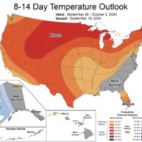 Temperature outlook map