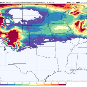 Chances of snow map