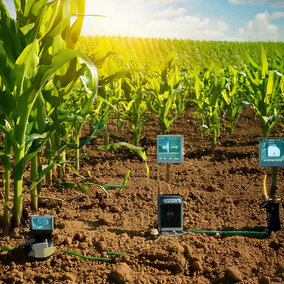 Crop monitors in corn field