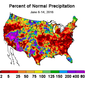 Seven-day US precipitation map